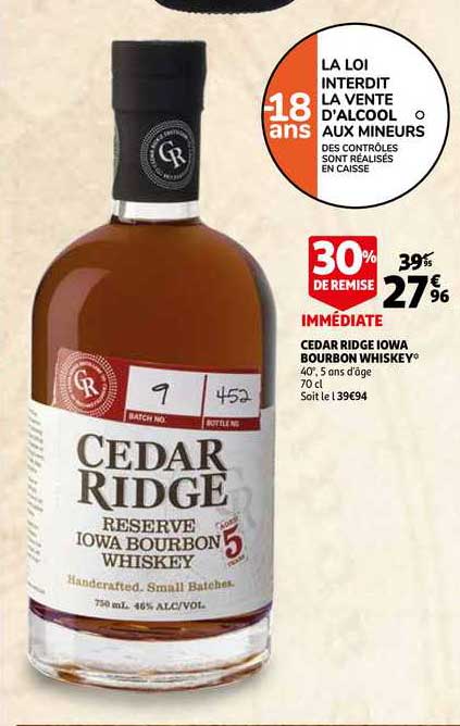 cedar ridge iowa bourbon whiskey