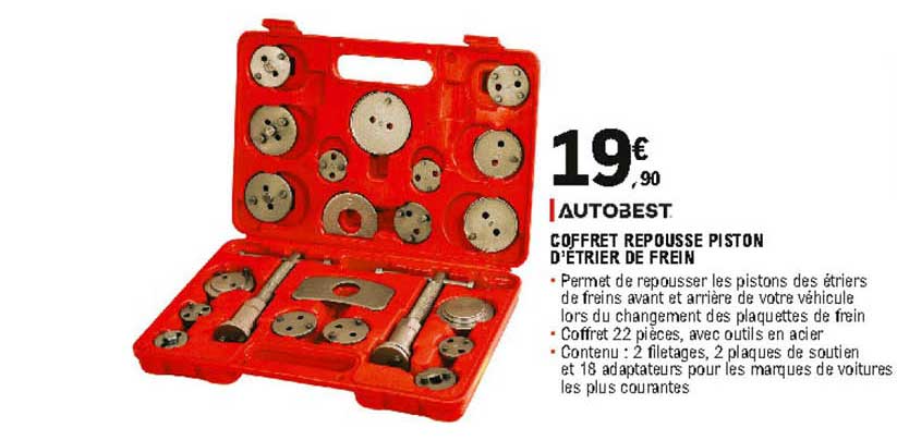 coffret repousse piston d'étrier de frein autobest