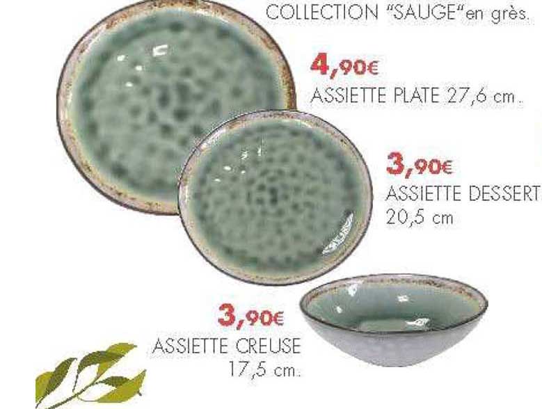 Collection Sauge En Grès Assiette Plate Assiette Dessert Assiette Creuse