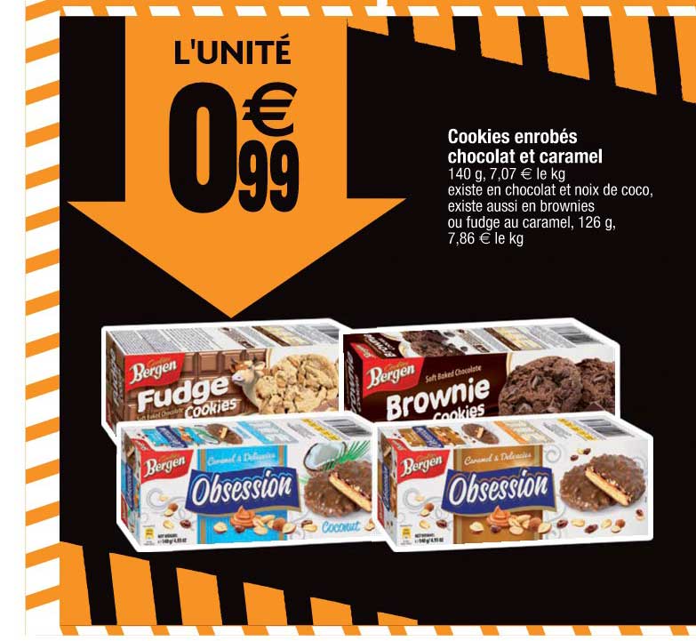cookies enrobés chocolat et caramel bergen