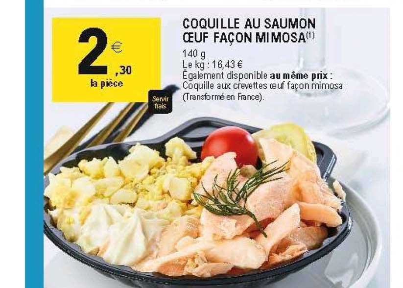 coquille au saumon œuf façon mimosa