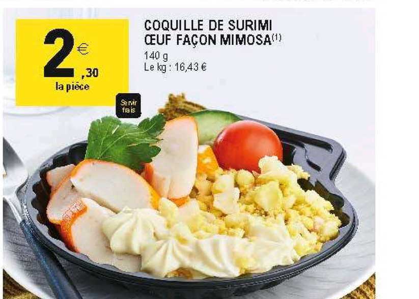 coquille de surimi œuf façon mimosa