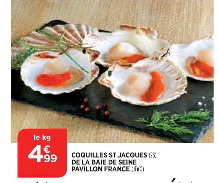 coquilles st jacques de la baie de seine pavillon france