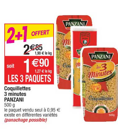coquillettes 3 minutes panzani