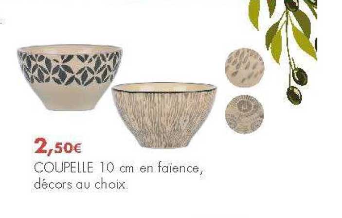 coupelle en faïence décors au choix
