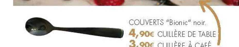 couverts bionic noir cuillère de table cuillère à café