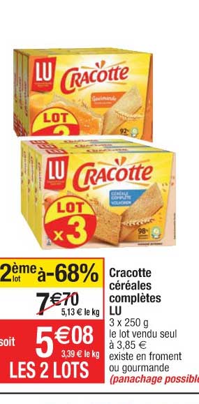 cracotte céréales complètes lu