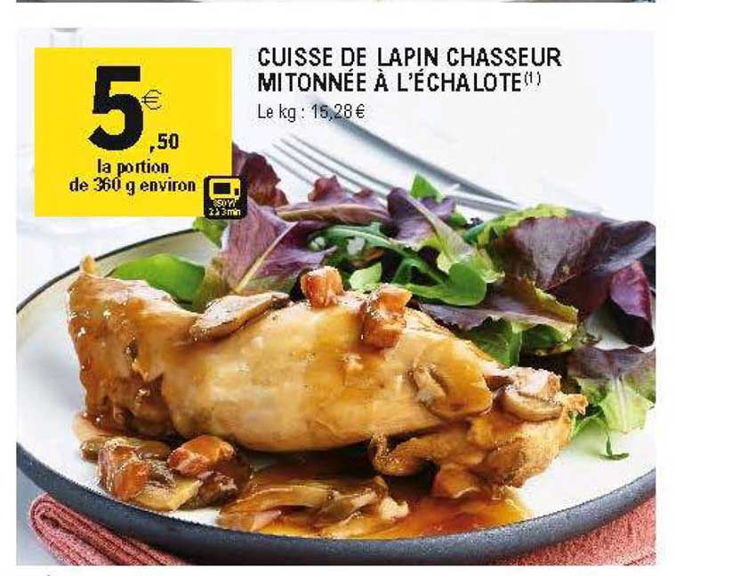 cuisse de lapin chasseur mitonnée à l'échalote