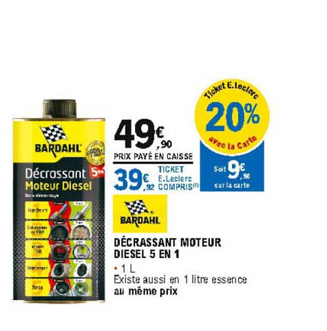 Décrassant Moteur Diesel 5 En 1 Bardahl