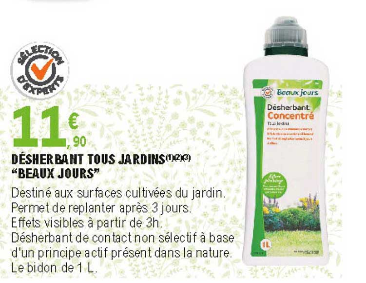 désherbant tous jardins beaux jours