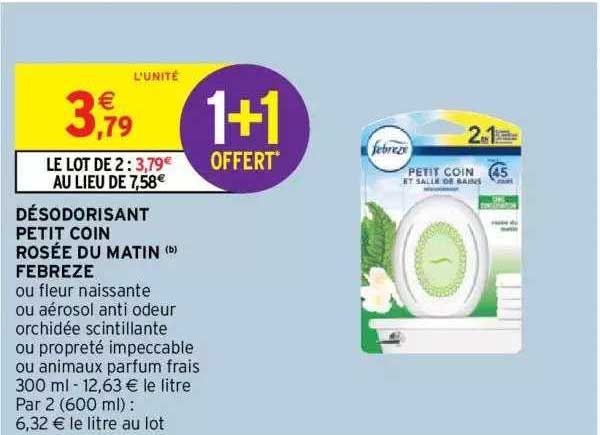 désodorisant petit coin rosée du matin febreze