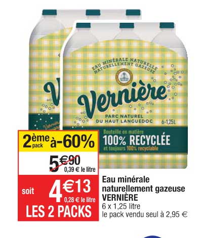 eau minérale naturellement gazeuse vernière
