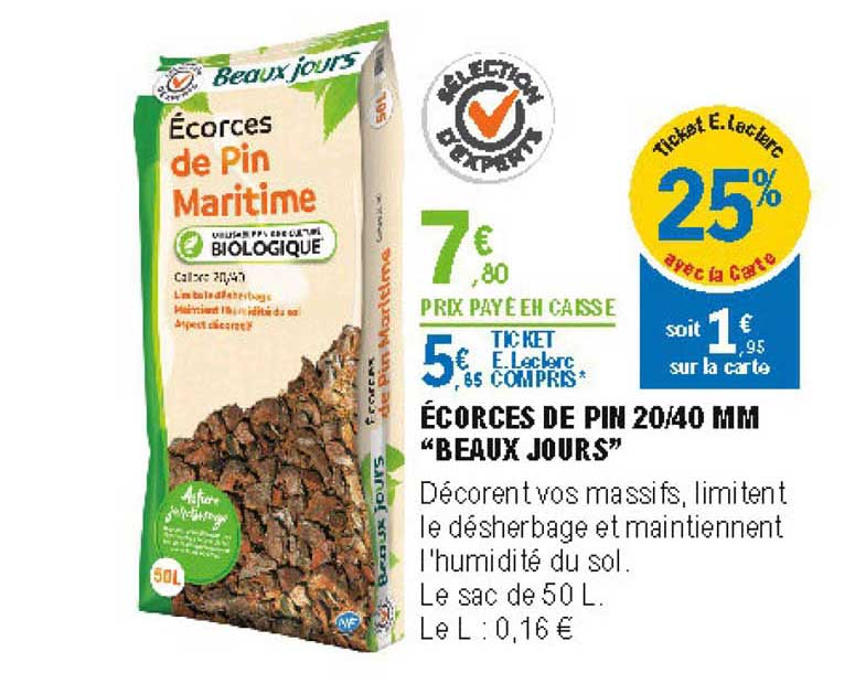 écorces de pin 20 40 mm beaux jours