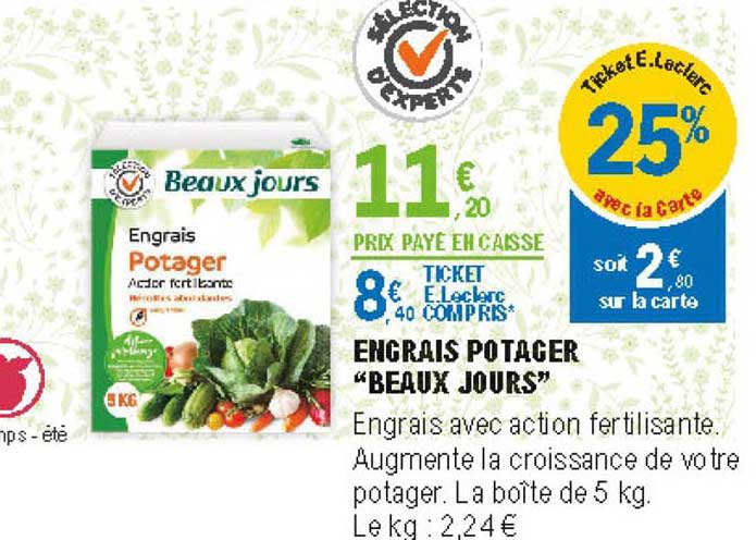 engrais potager beaux jours