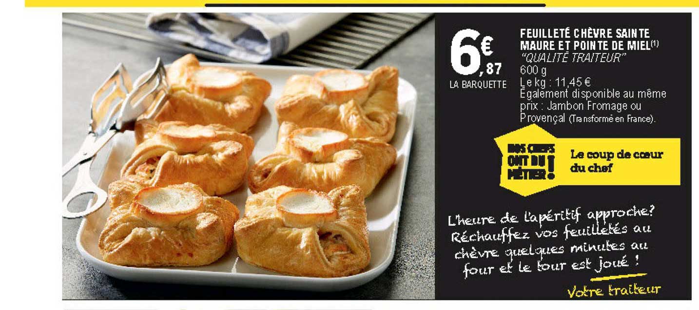 feuilleté chèvre sainte maure et pointe de miel