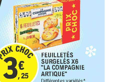feuilletés surgelés x6 la compagnie artique