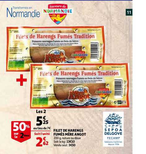 filet de harengs fumés mère angot