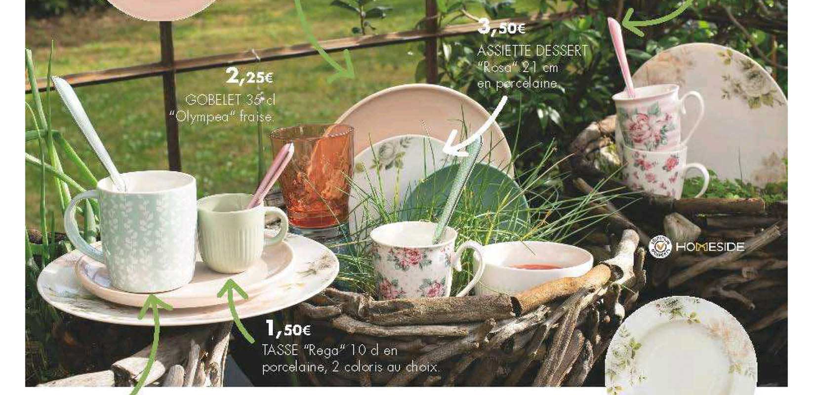 gobelet olympea fraise assiette dessert rosa en porcelaine tasse rega en porcelaine 2 coloris au choix homeside