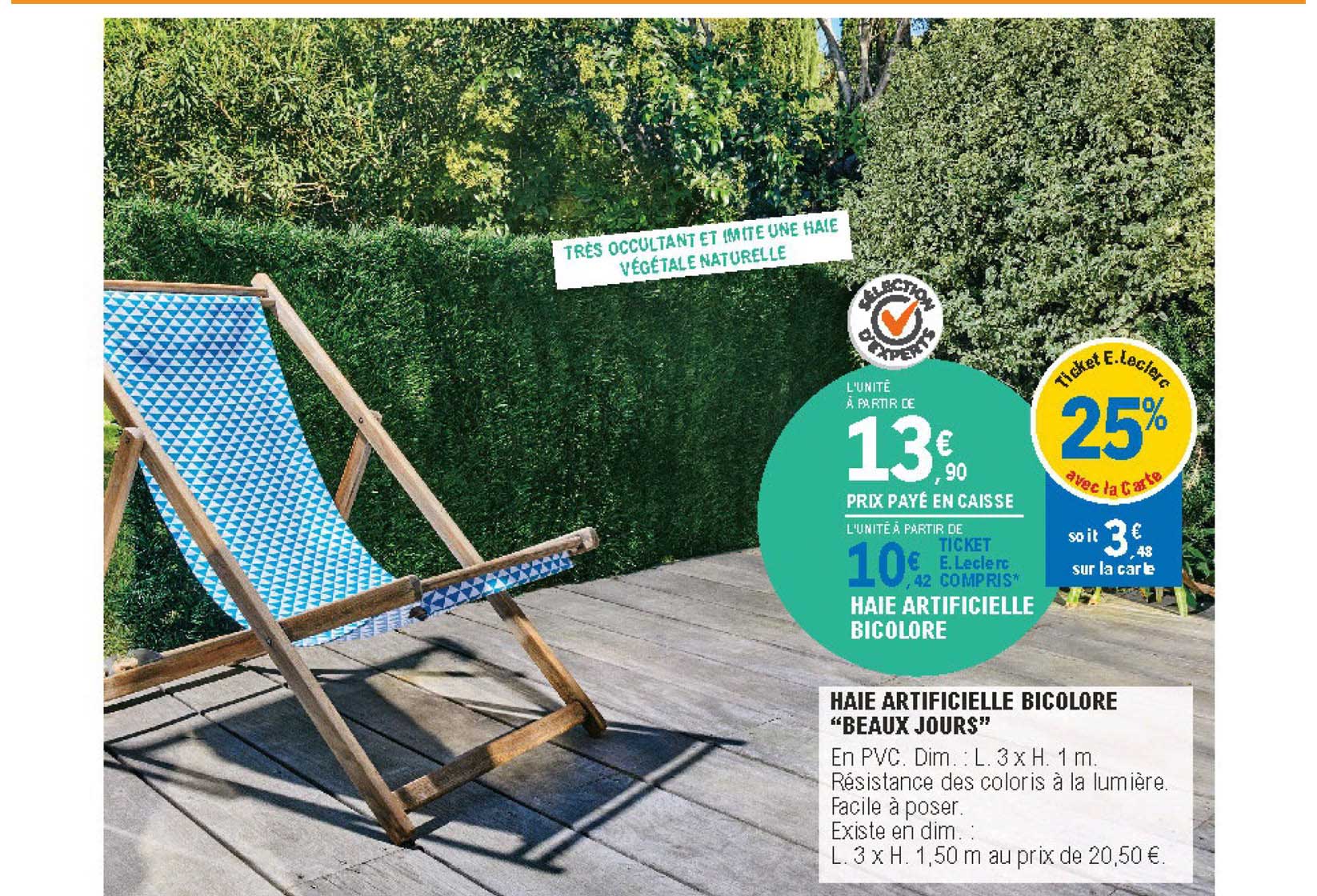 haie artificielle bicolore beaux jours