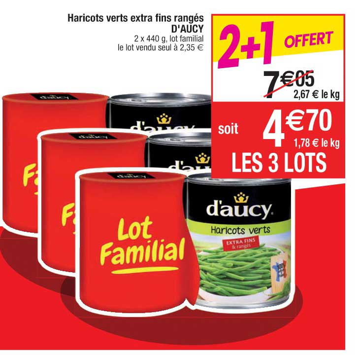 haricots verts extrafins rangés d'aucy