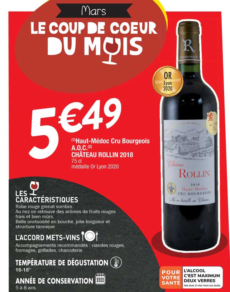 haut-médoc cru bourgeois a.o.c. château rollin 2018