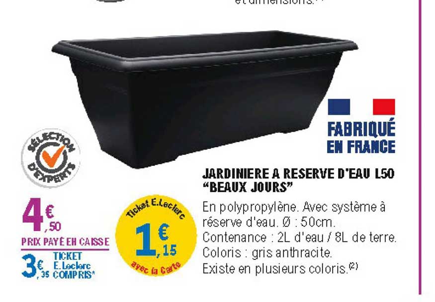 jardinière à réserve d'eau l50 beaux jours