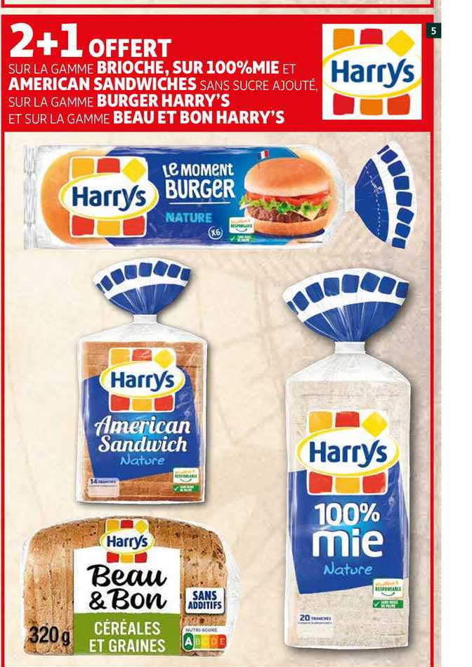 la gamme brioche, 100%mie, american sandwiches, burger harry's, beau et bon harry's