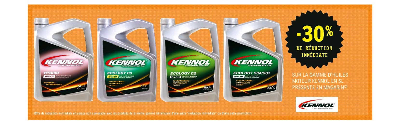 la gamme d'huiles moteur kennol en 5l