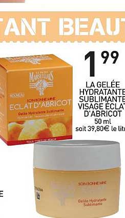 la gelée hydratante sublimante visage éclat  d'abricot le petit marseillais