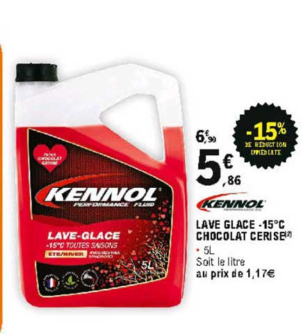 lave glace -15°c chocolat cerise kennol