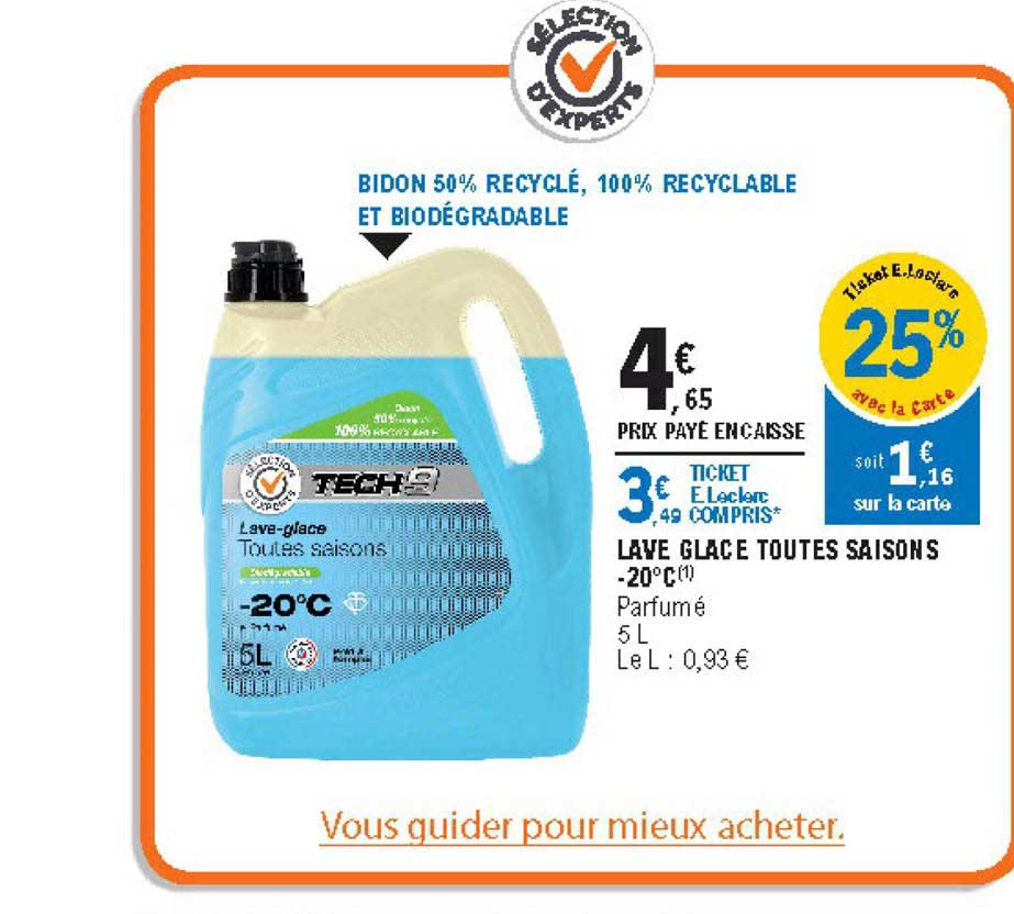 lave glace toutes saisons moins 20°c