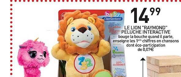 le lion "raymond" peluche interactive