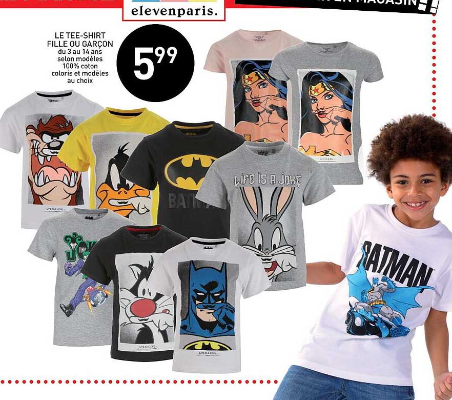 le tee-shirt fille ou garçon