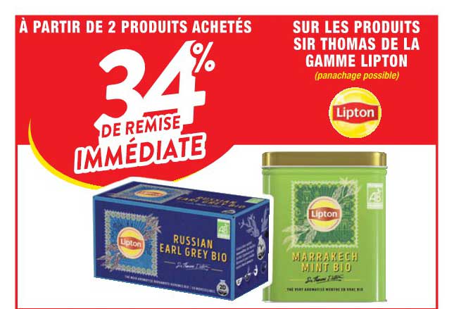 les produits sir thomas de la gamme lipton