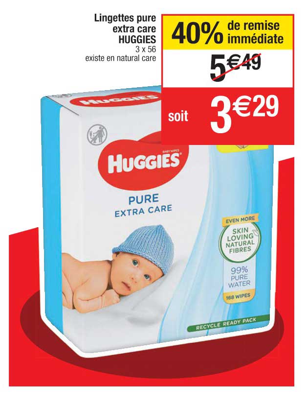 lingette pure extra care huggies