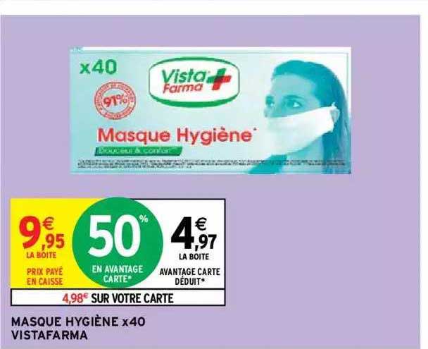 masque hygiène x40 vistafarma