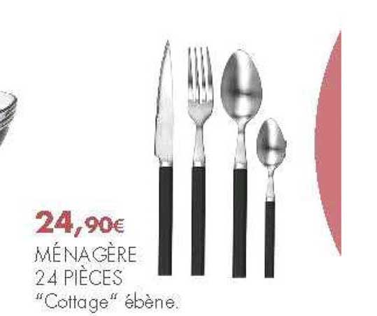 ménagère 24 pièces cottage ébène