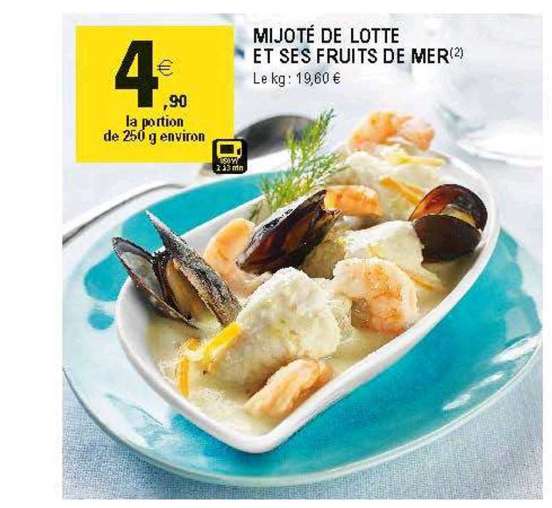 mijoté de lotte et ses fruits de mer