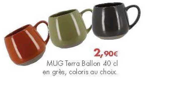 mug terra ballon en grès coloris au choix