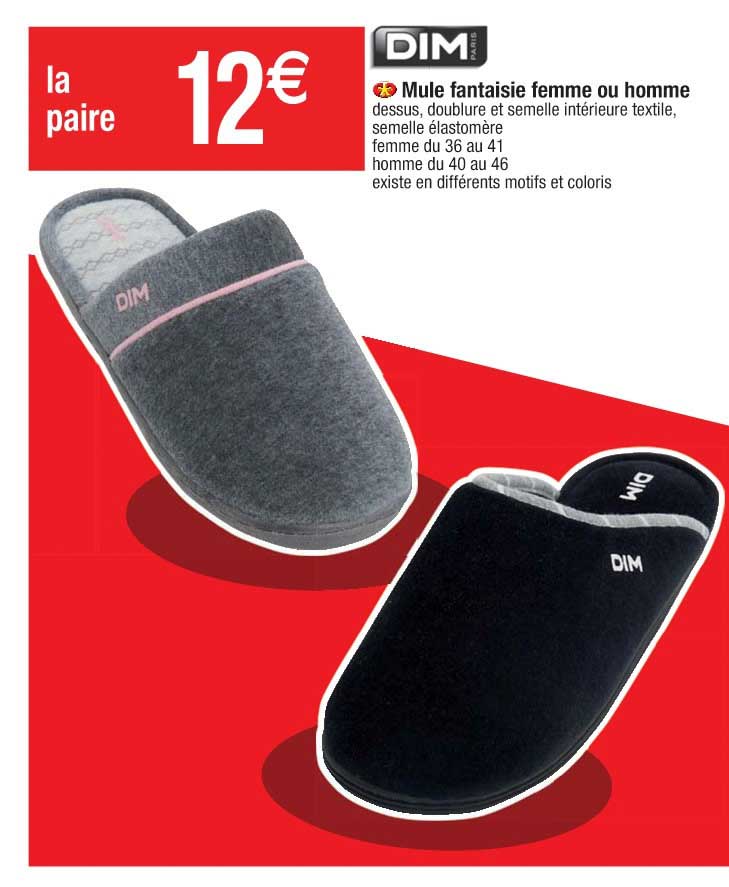 Mule Fantaisie Femme Ou Homme Dim