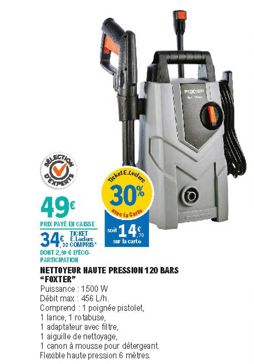 nettoyeur haute pression 120 bars foxter