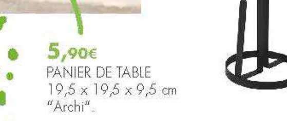 panier de table 19.5 x 19.5 x 9.5 cm archi