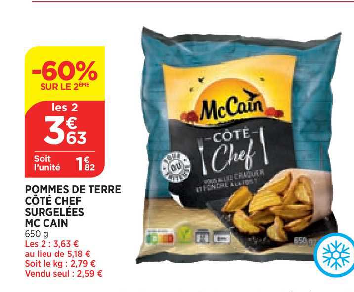 pommes de terre côté chef surgelées mc cain