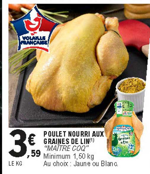 poulet nourri aux graines de lin maître coq