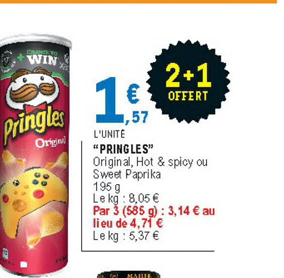 Pringles 2+1 Offert