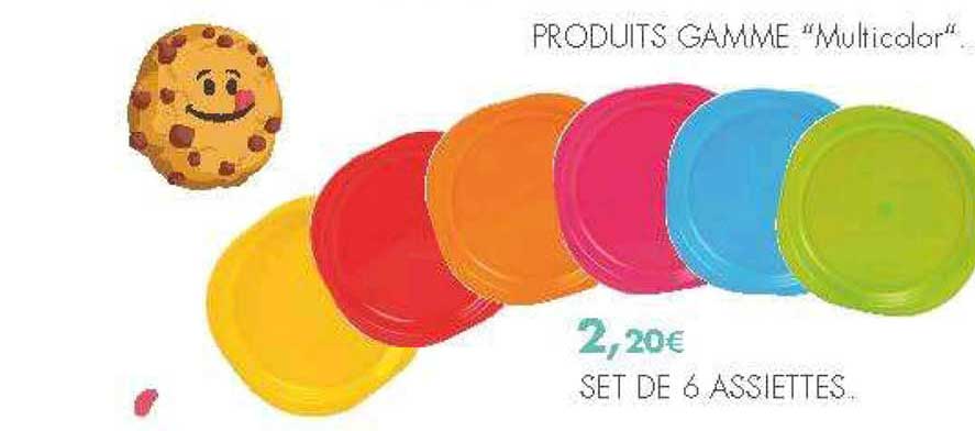 Produits Gamme Multicolor Set De 6 Assiettes