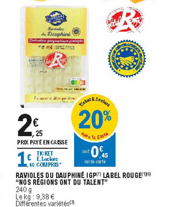 ravioles du dauphiné igp label rouge nos régions ont du talent