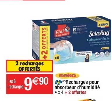 recharges pour absorbeur d'humidité seko