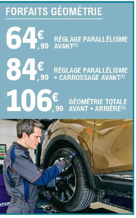réglage parallélisme avant, réglage parallélisme + carrosage avant, géométrie totale avant + arrière
