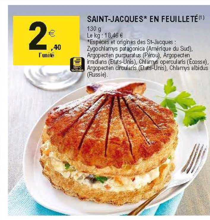 saint jacques en feuilleté